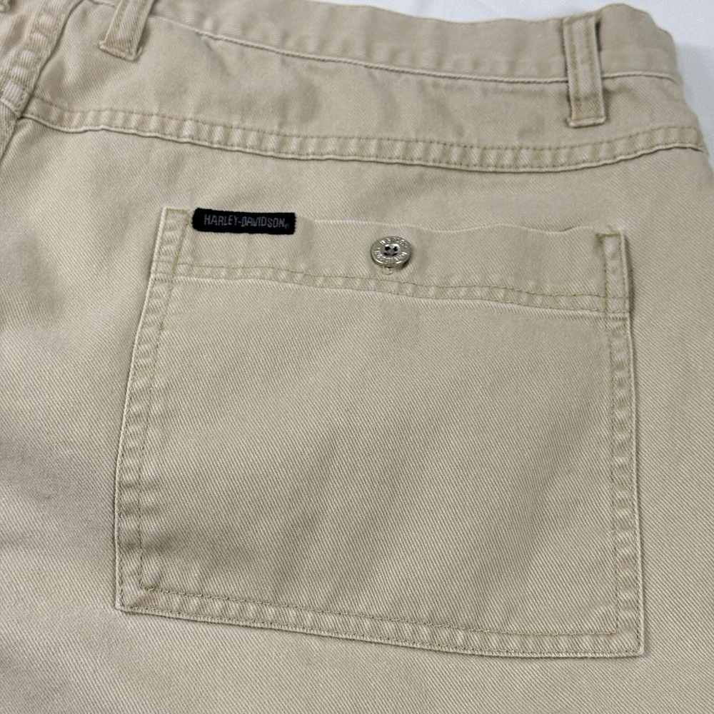 Vintage Harley Davidson Cargo Shorts Mens 40 Act. 38 Khaki Y2K Relaxed 10